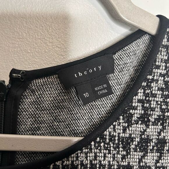 Theory Nikay Drop Waist Fit & Flare Tweed Plaid Mini Dress - Picture 5 of 6